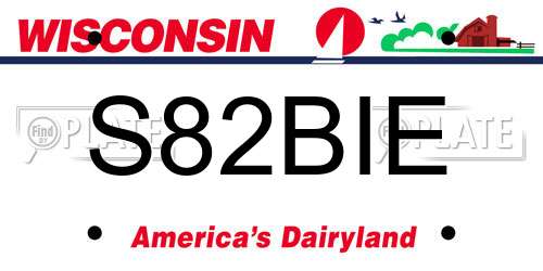 S82BIE Wisconsin License Plate