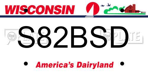 S82BSD Wisconsin License Plate