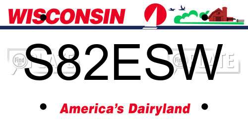 S82ESW Wisconsin License Plate