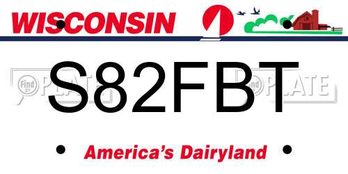 S82FBT Wisconsin License Plate