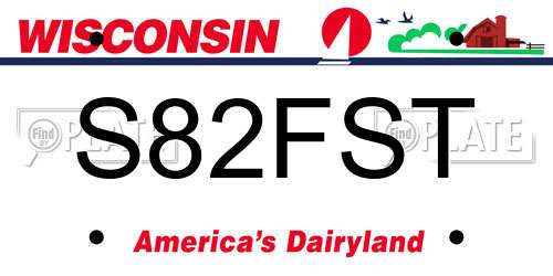 S82FST Wisconsin License Plate