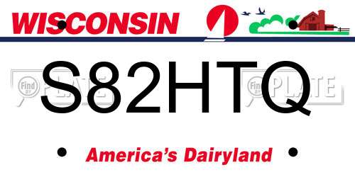 S82HTQ Wisconsin License Plate
