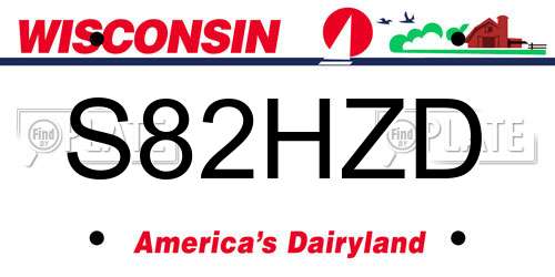 S82HZD Wisconsin License Plate