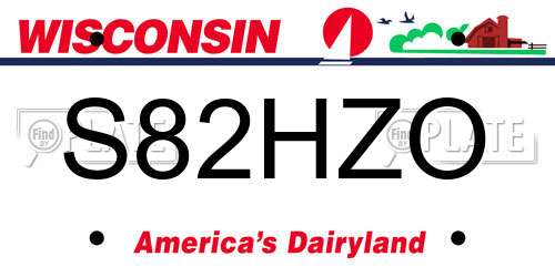 S82HZO Wisconsin License Plate