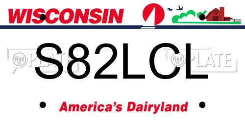 S82LCL Wisconsin License Plate