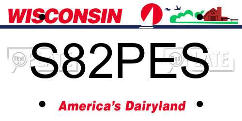 S82PES Wisconsin License Plate