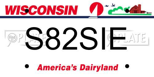 S82SIE Wisconsin License Plate