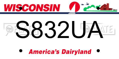 S832UA Wisconsin License Plate