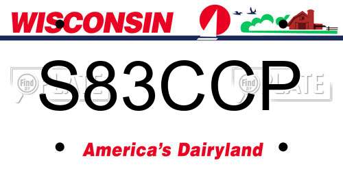 S83CCP Wisconsin License Plate