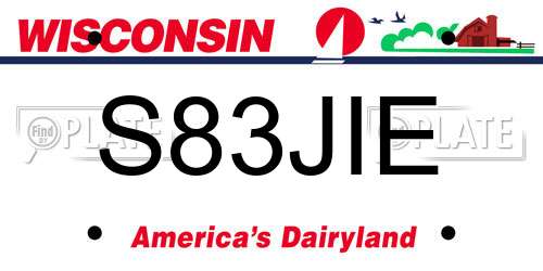 S83JIE Wisconsin License Plate