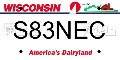 S83NEC Wisconsin License Plate