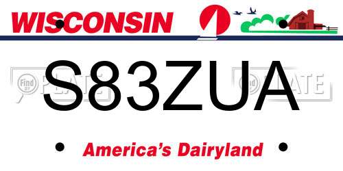 S83ZUA Wisconsin License Plate