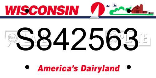 S842563 Wisconsin License Plate