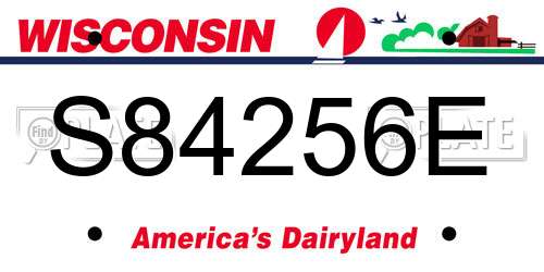 S84256E Wisconsin License Plate
