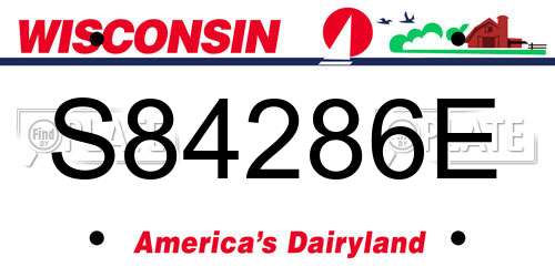 S84286E Wisconsin License Plate