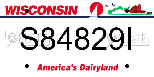 S84829I Wisconsin License Plate