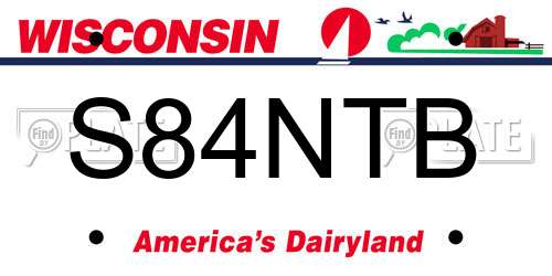 S84NTB Wisconsin License Plate