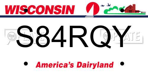S84RQY Wisconsin License Plate