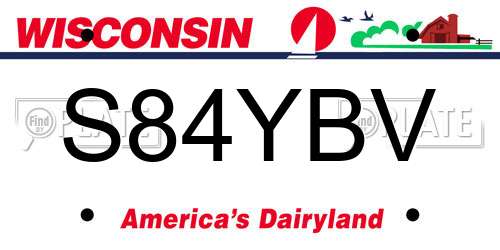 S84YBV Wisconsin License Plate