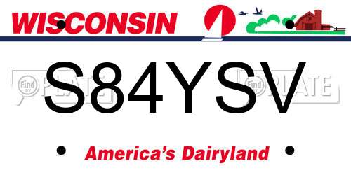 S84YSV Wisconsin License Plate