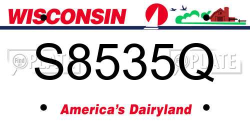 S8535Q Wisconsin License Plate