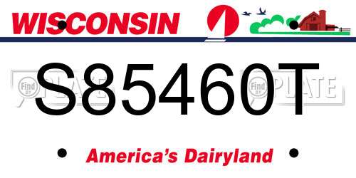 S85460T Wisconsin License Plate