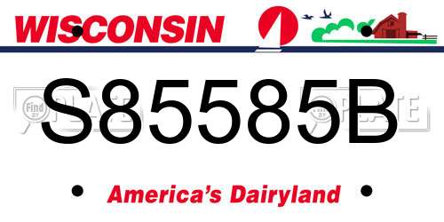 S85585B Wisconsin License Plate