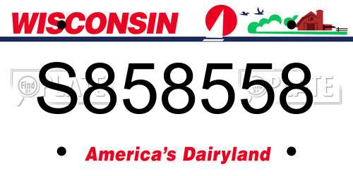 S858558 Wisconsin License Plate