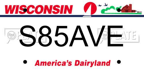 S85AVE Wisconsin License Plate