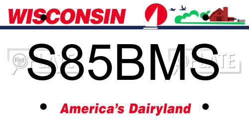 S85BMS Wisconsin License Plate