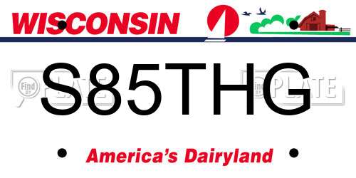 S85THG Wisconsin License Plate