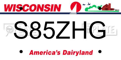 S85ZHG Wisconsin License Plate