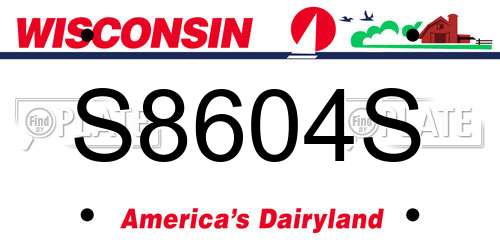 S8604S Wisconsin License Plate