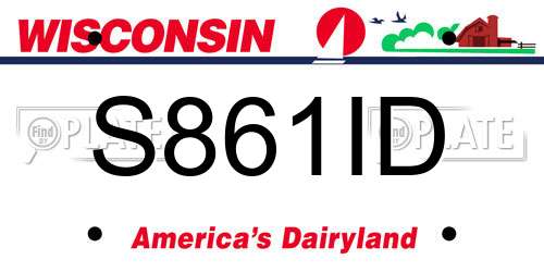 S861ID Wisconsin License Plate