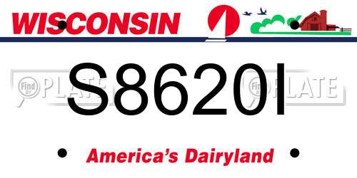 S8620I Wisconsin License Plate
