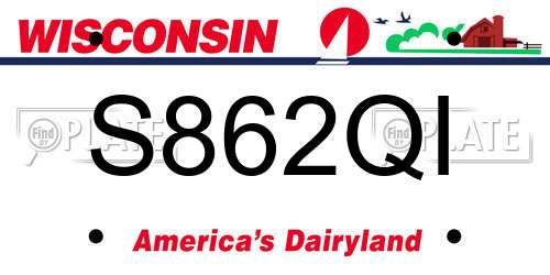S862QI Wisconsin License Plate