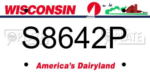 S8642P Wisconsin License Plate