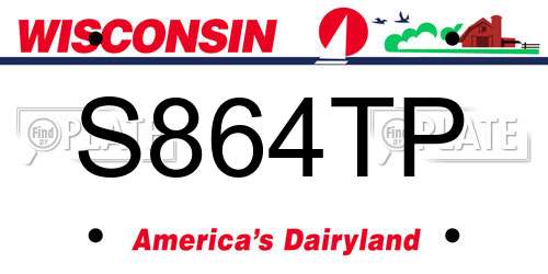 S864TP Wisconsin License Plate