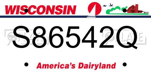 S86542Q Wisconsin License Plate