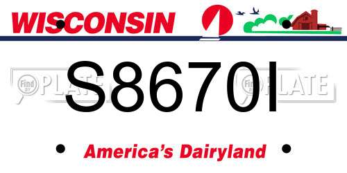 S8670I Wisconsin License Plate