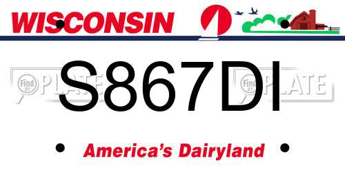 S867DI Wisconsin License Plate