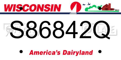 S86842Q Wisconsin License Plate