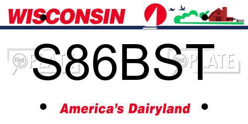 S86BST Wisconsin License Plate