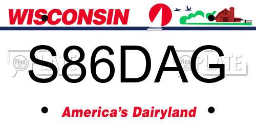 S86DAG Wisconsin License Plate