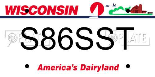 S86SST Wisconsin License Plate