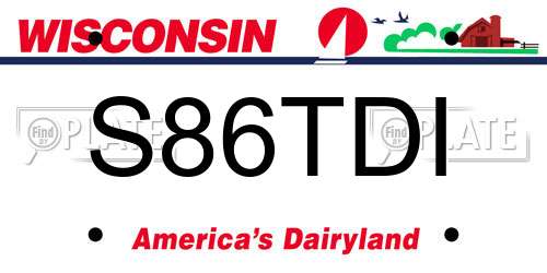 S86TDI Wisconsin License Plate