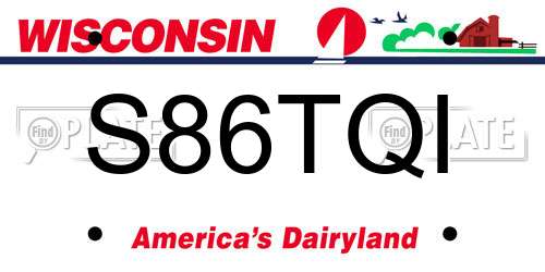 S86TQI Wisconsin License Plate