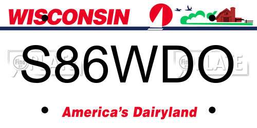 S86WDO Wisconsin License Plate