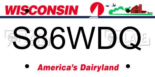 S86WDQ Wisconsin License Plate