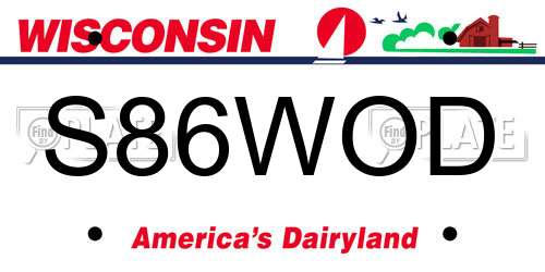 S86WOD Wisconsin License Plate